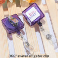 Retractable name badge holder with custom logo